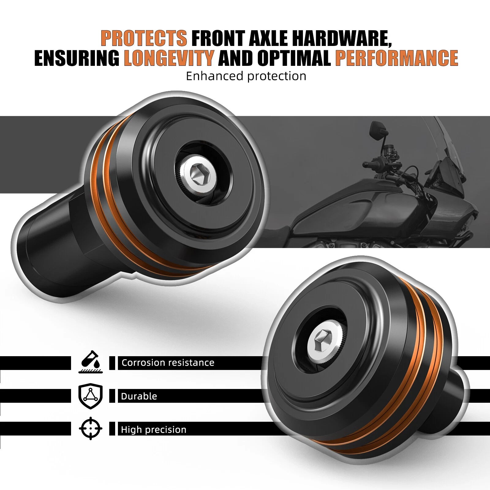 Set of 2 Front Axle Nut Covers for Harley Sportster S RH1250S (2021–2024)