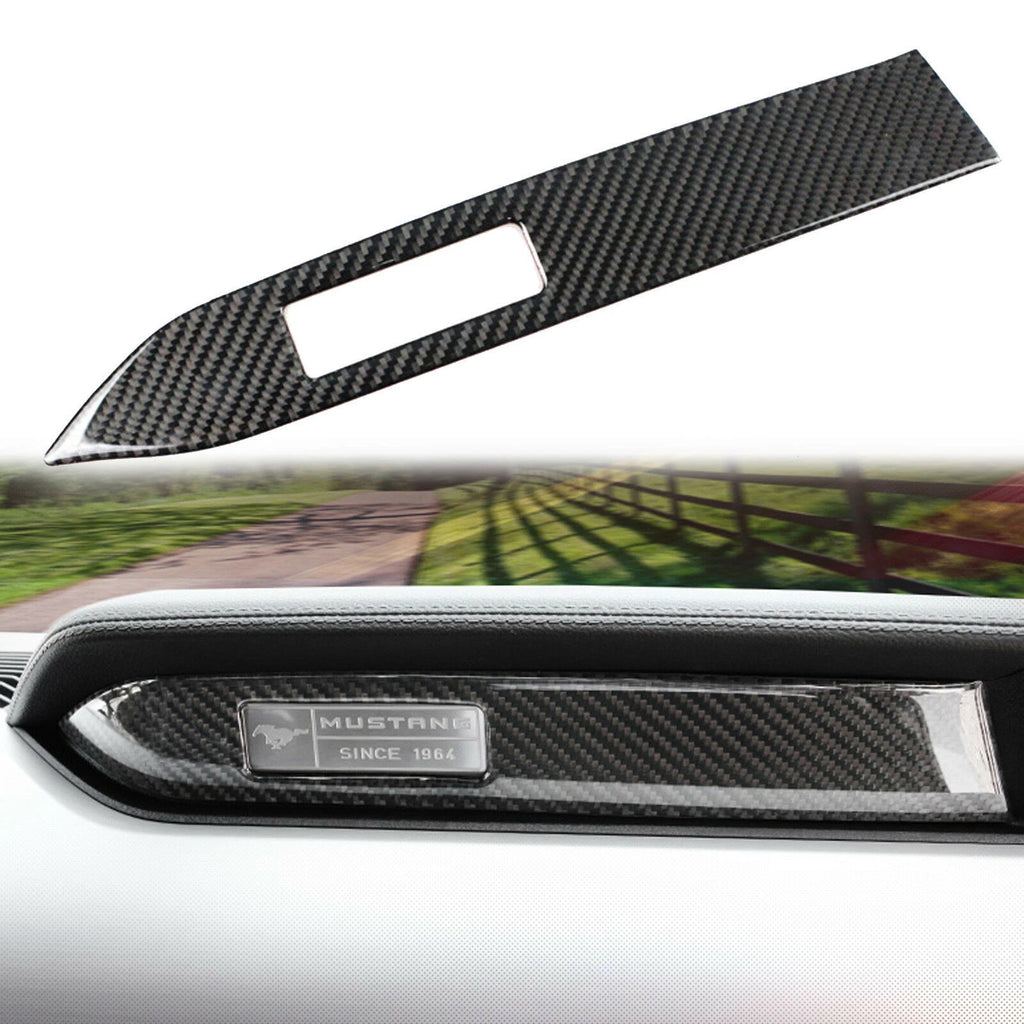 Real Carbon Fiber Interior Center Console Panel Trim for Mustang (2015–2023)