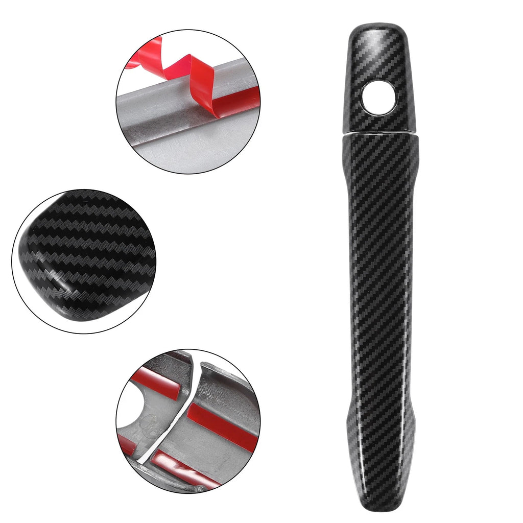 Set of 4 Keyless Holes Door Handle Covers for Mitsubishi  Carbon Fiber