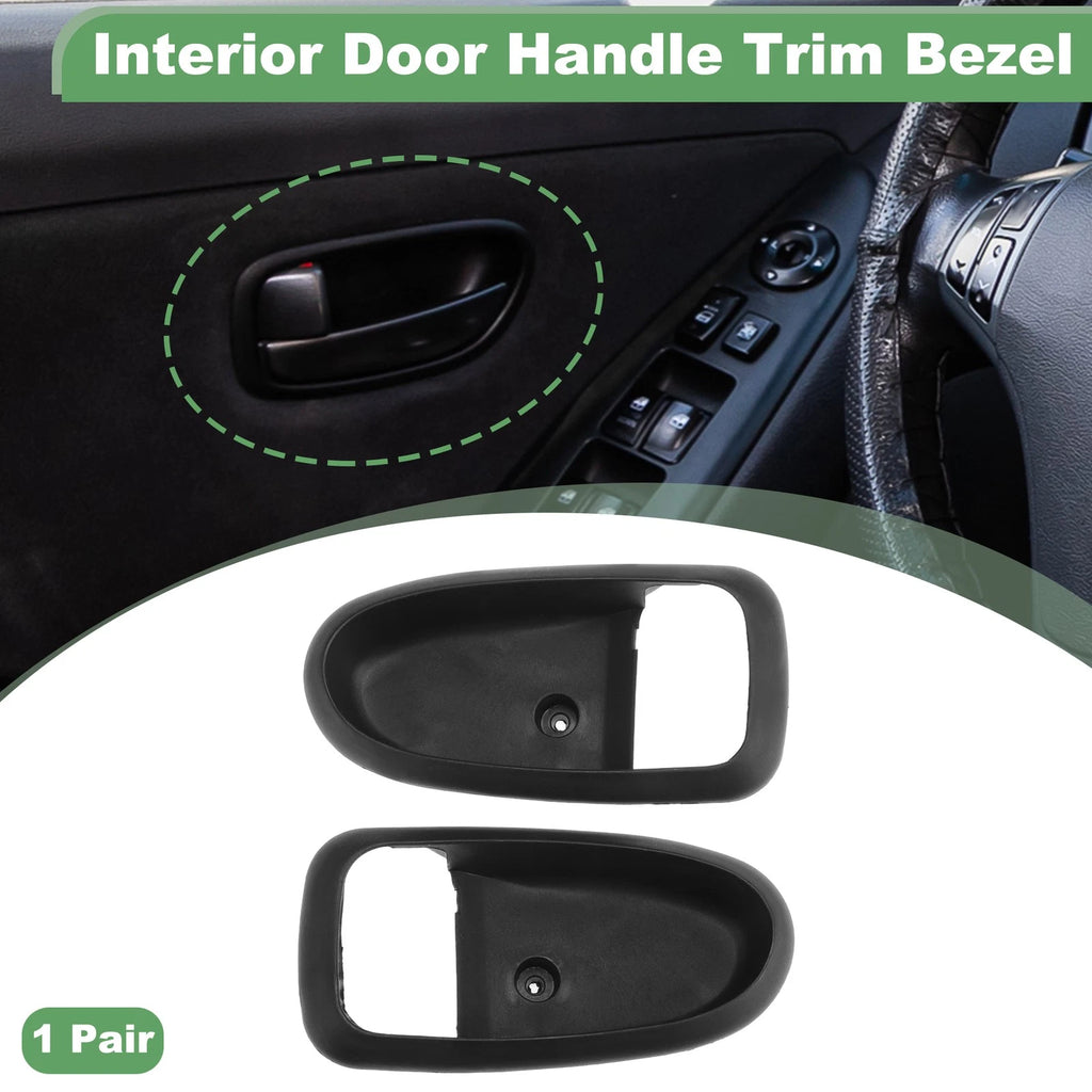 Set of 2 Front Rear Interior Door Handle Trim Bezel for Hyundai Elantra (2001–2006) Black