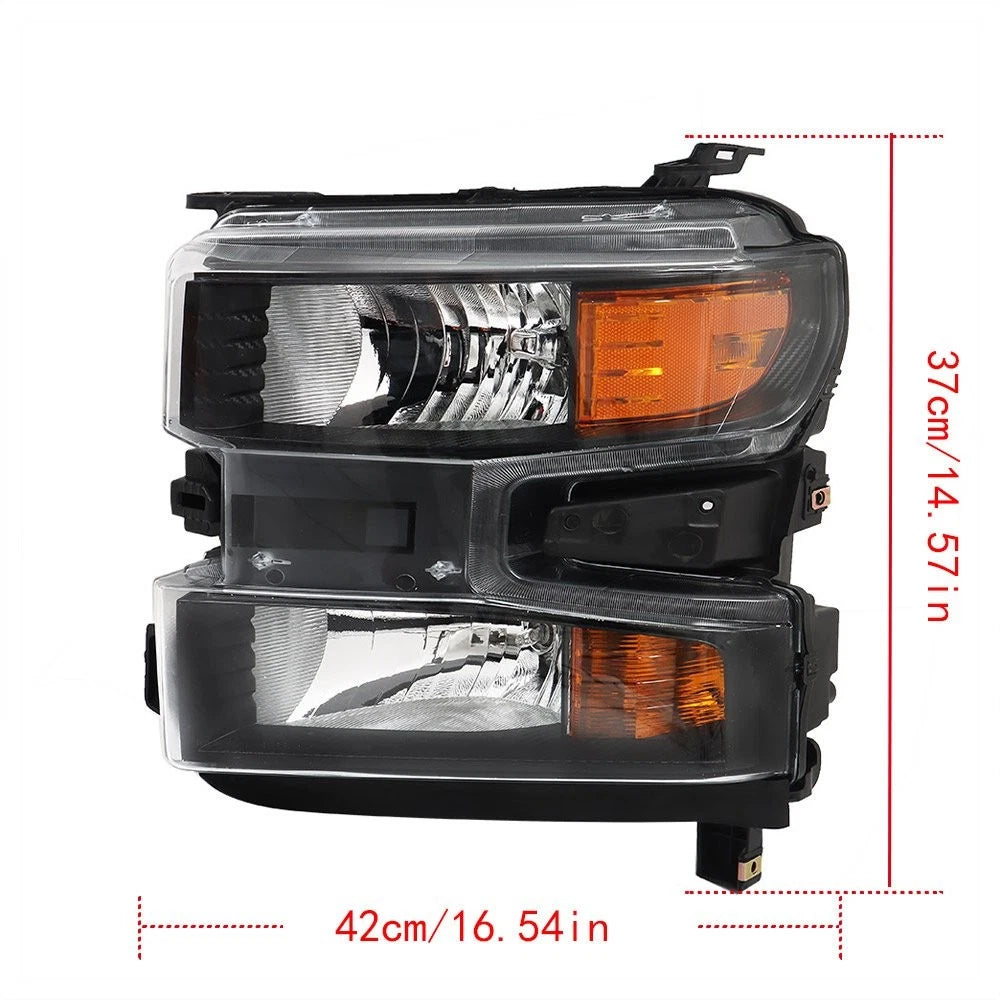 Set of 2 Tail Lights & Headlight for Chevy Silverado 1500 (2019–2021) Black