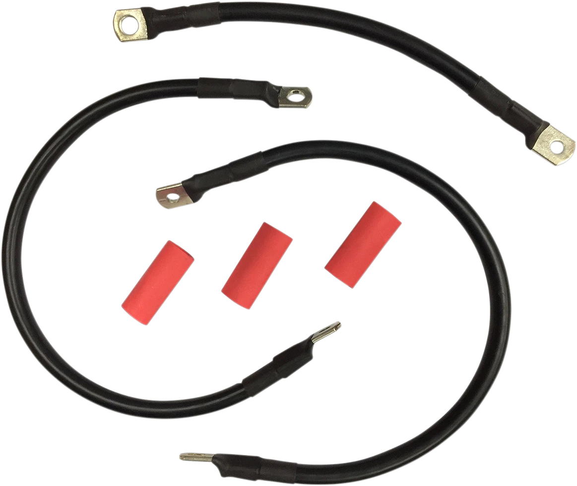 Set of 2 Black Battery Cables for Harley FL ('65–'84) E25-0091B-T6