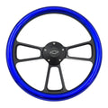 14 Inch 5 Hole Steering Wheel Replacement for Chevy Bowtie Blue Metallic (2006–2013)