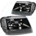 Pair Black Headlight Assembly for Jeep Grand Cherokee (1999–2004)