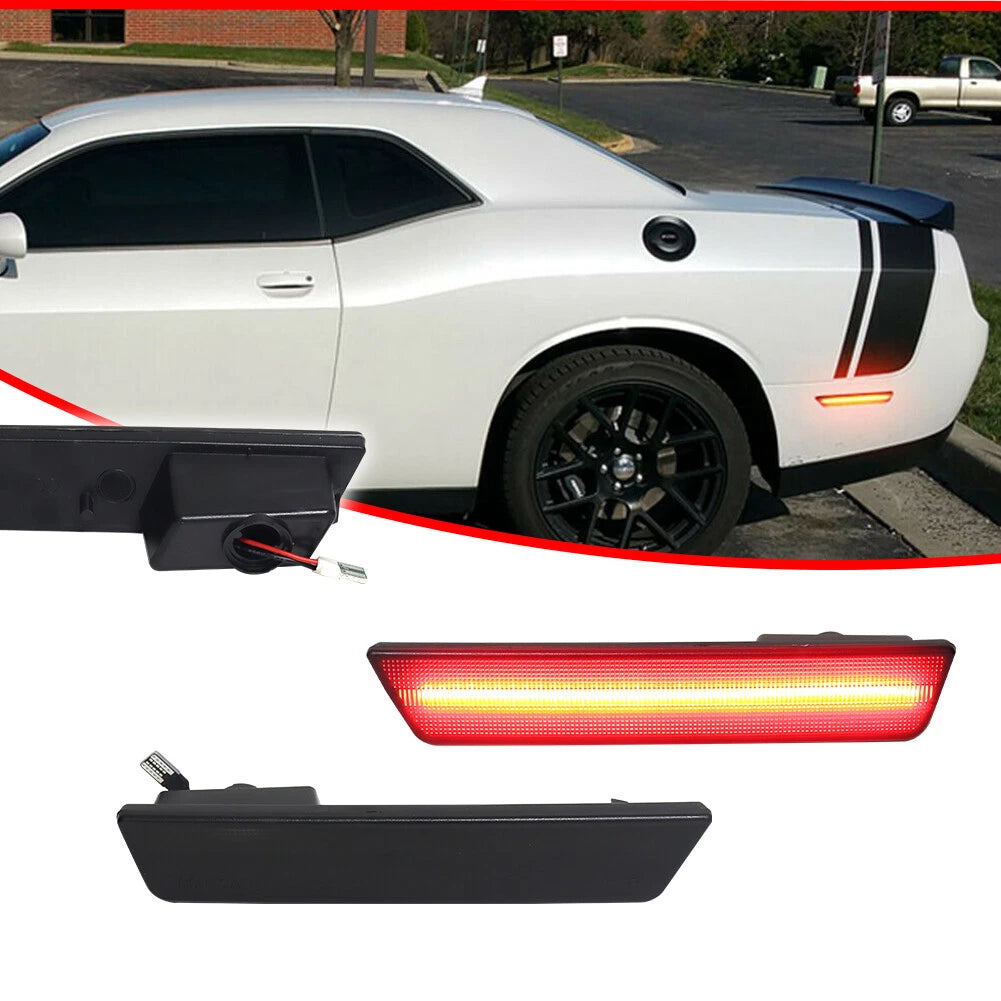 Red LED Bumper Side Marker Lights for Dodge Challenger/Charger