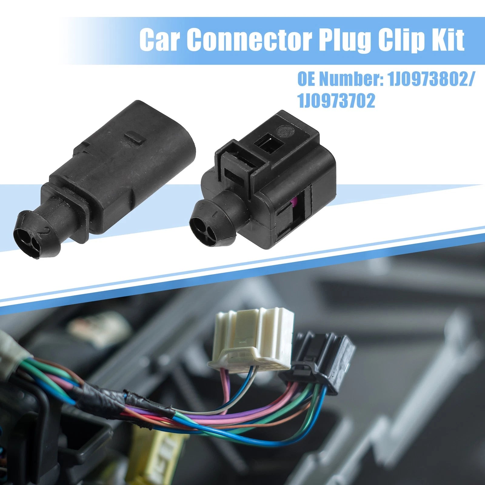 2X 1J0973802/1J0973702 Connector Sensor Set for VW Audi 