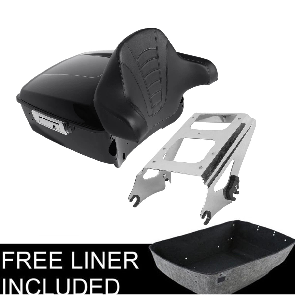 Trunk Backrest Pad Mount Rack for Harley Touring Glide (2009–2013)