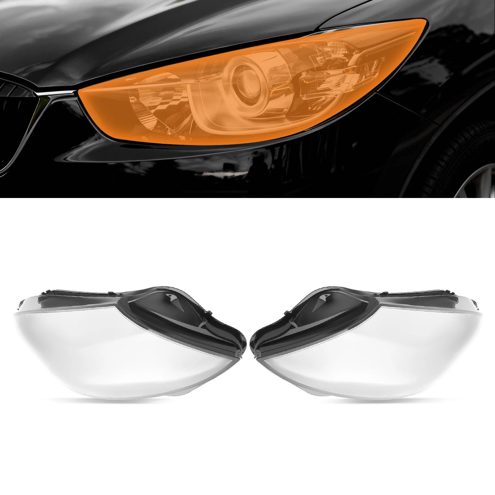 A Pair Headlight Lens Cover For Mercedes-Benz W222 S-Class 2014-2017 Smooth