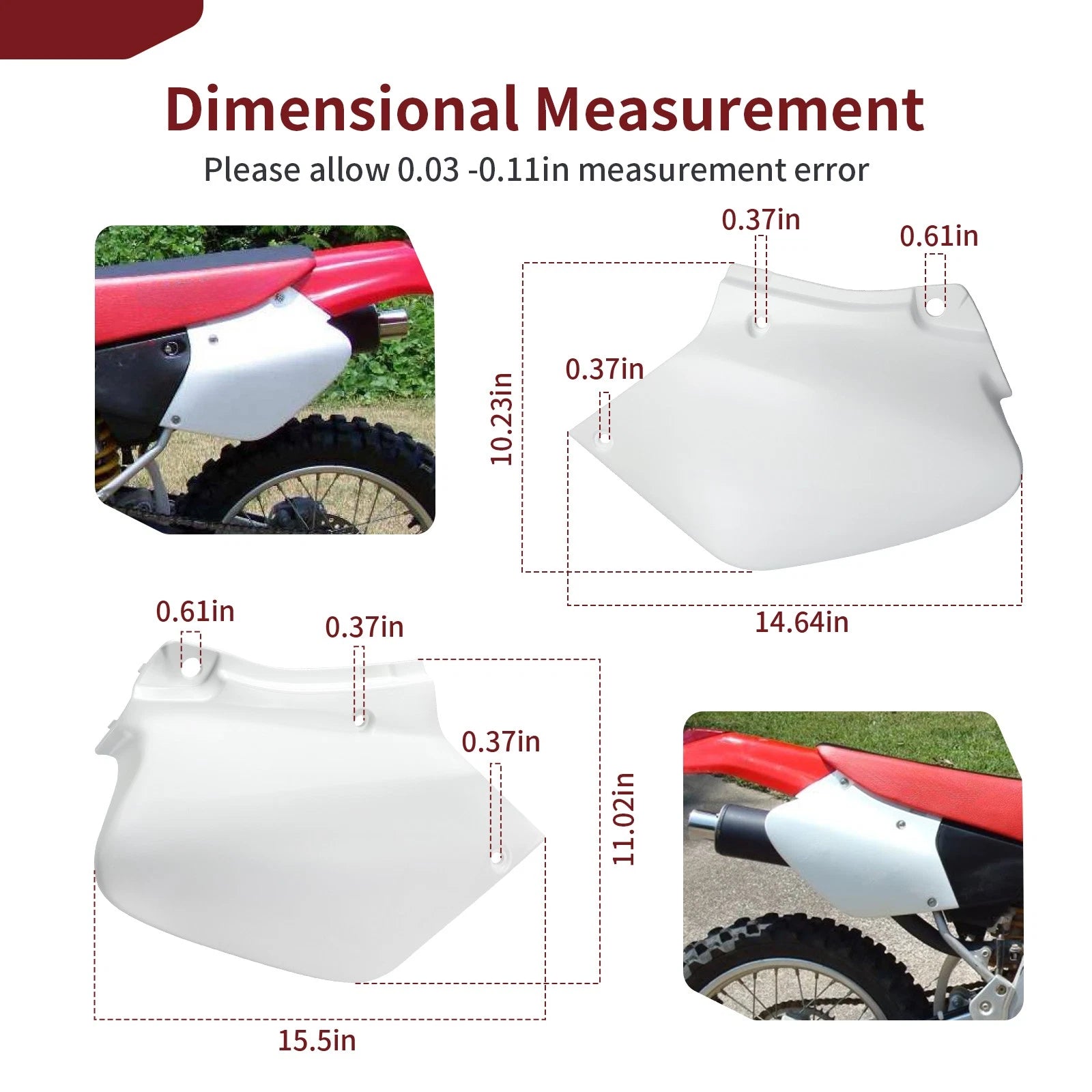 Set of 2 Side Panels for Honda XR250R (1996–2004) 83510-KCZ-000ZA 83610-KCZ-000ZA