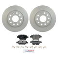 Set of 4 Hella Rear Rotors & Bosch QuietCast Ceramic Brake Pads for A3 Golf Passat