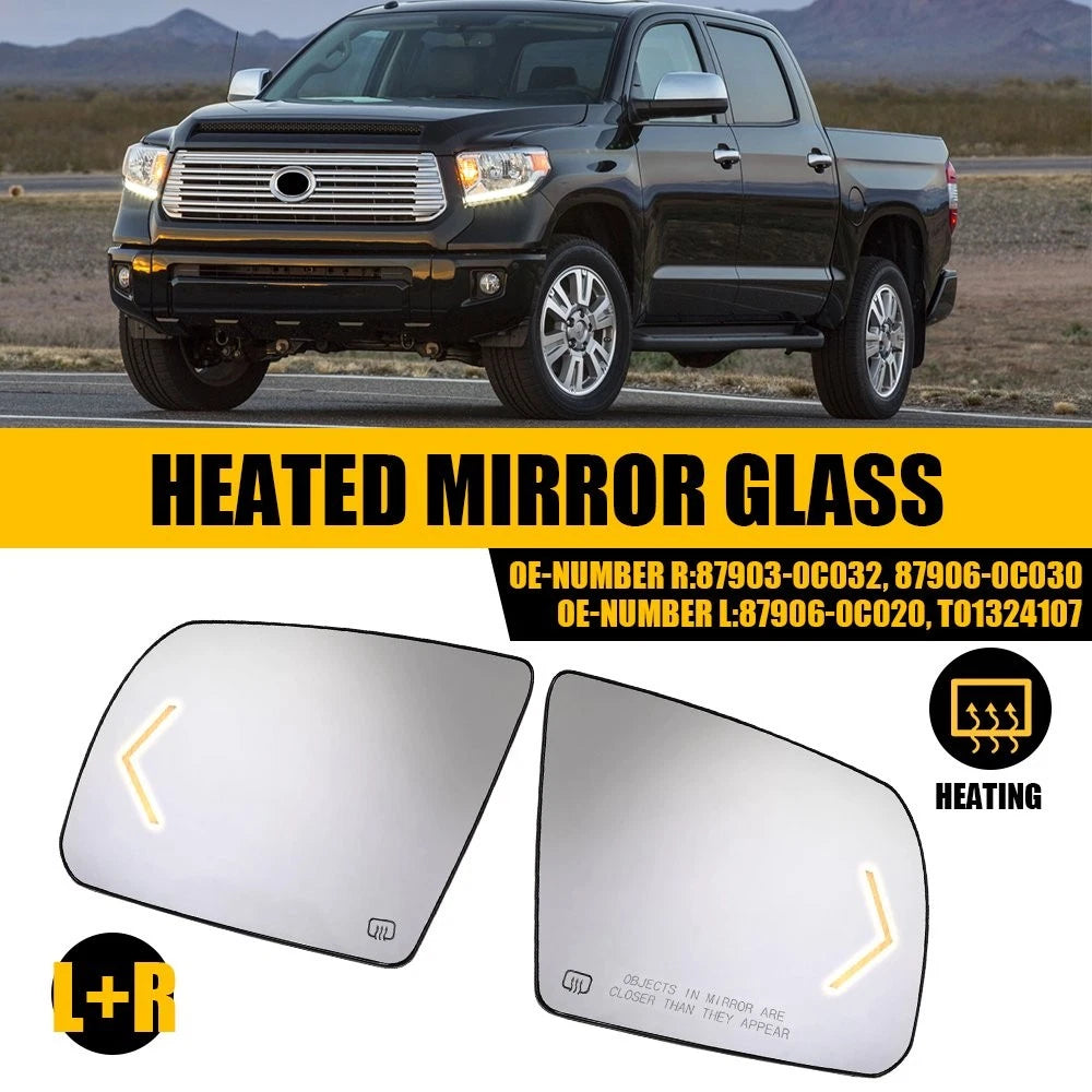Set of 2 Heated Mirror Glass for Toyota Sequoia Tundra (2007–2017)