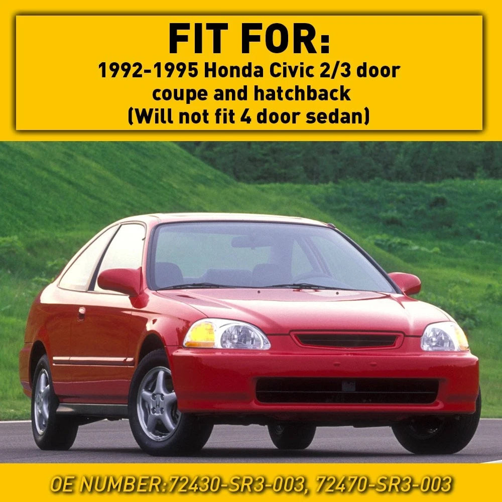 Set of 2 Door Pillar Sash Garnish Trim for Honda Civic 92-95