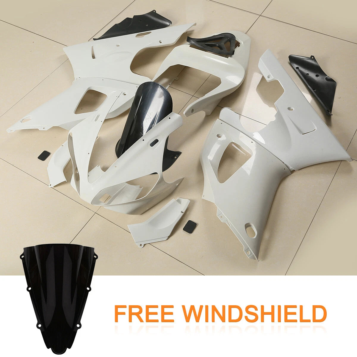 ABS Injection Fairings Kit for Yamaha YZF R1 (2000–2001) Unpainted