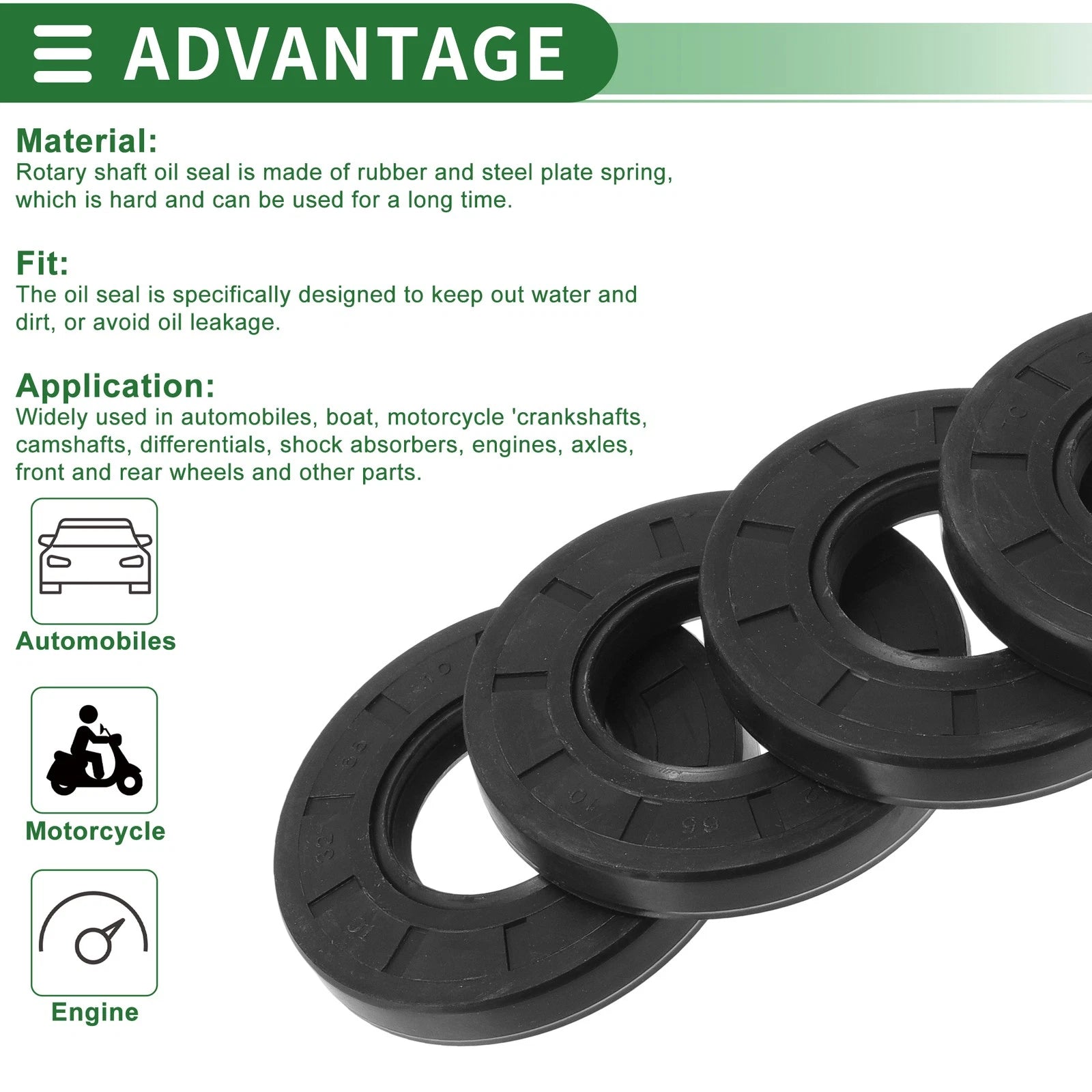 Set of 5 Oil Seal Rotary Shaft Seal NBR Rubber 32x65x10mm