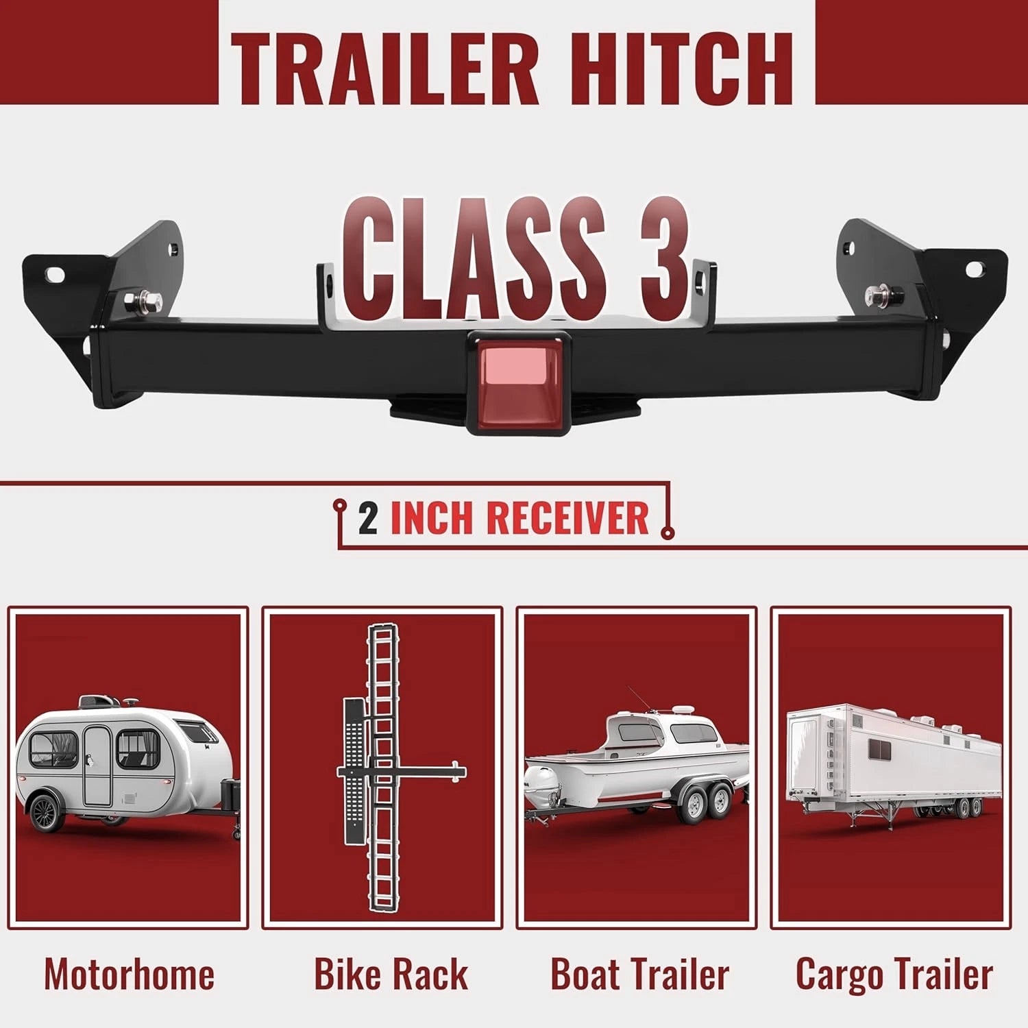 2" Receiver Trailer Tow Hitch for Lincoln Mark LT/Ford F-150 (2006–2008)