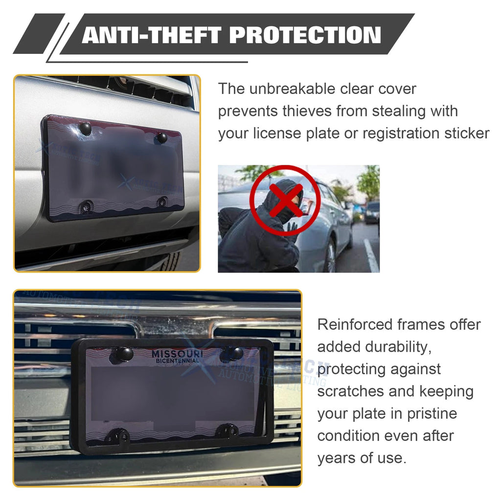 License Plate Frame Holder for Standard US Plates (Fits All) 2020-2025