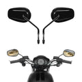 Black Teardrop Rearview Mirrors for Harley Softail Deluxe, Fat Boy, Dyna