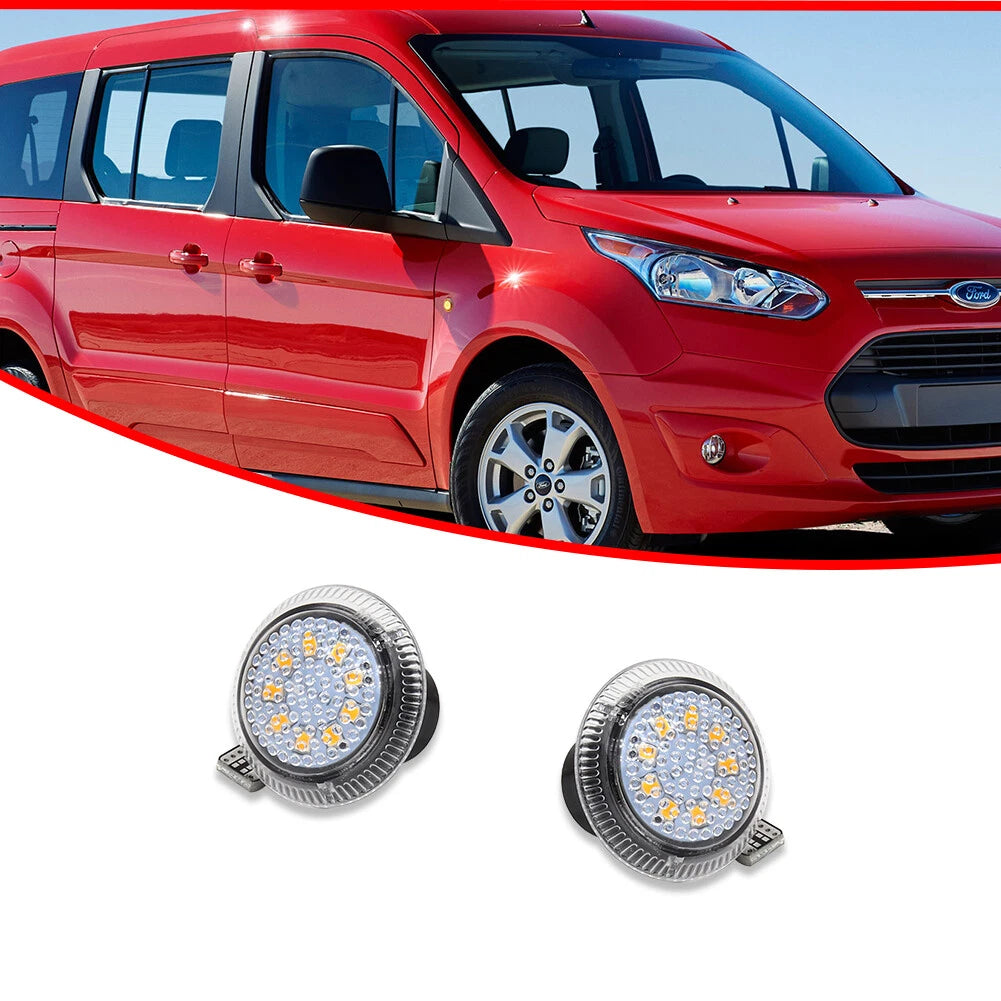 2X Clear Amber LED Side Marker Lights for Ford Transit Connect (2010–2021)