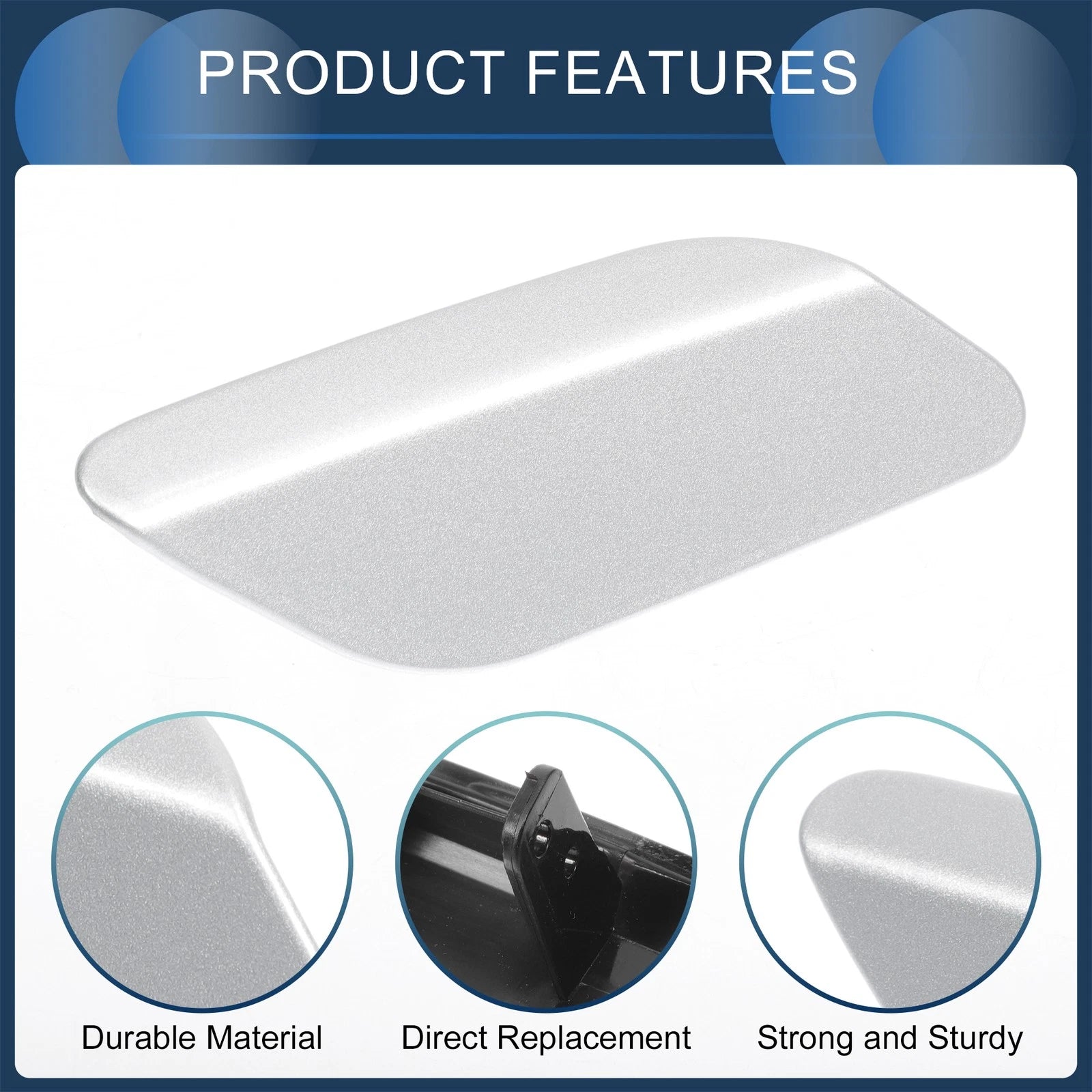 Front Right Washer Nozzle Cover Cap for Volkswagen Jetta A6 (2011–2014) Silver Tone