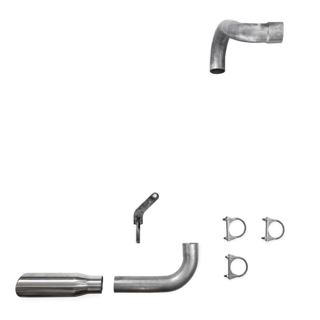 2.5" Single Exhaust Kit for Jeep Wrangler (2018–2025) - Rolled Edge Clamp On Tip