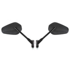 Set of 2 Black Rearview Side Mirrors M10 10mm for Motorcycle Cruiser Chopper