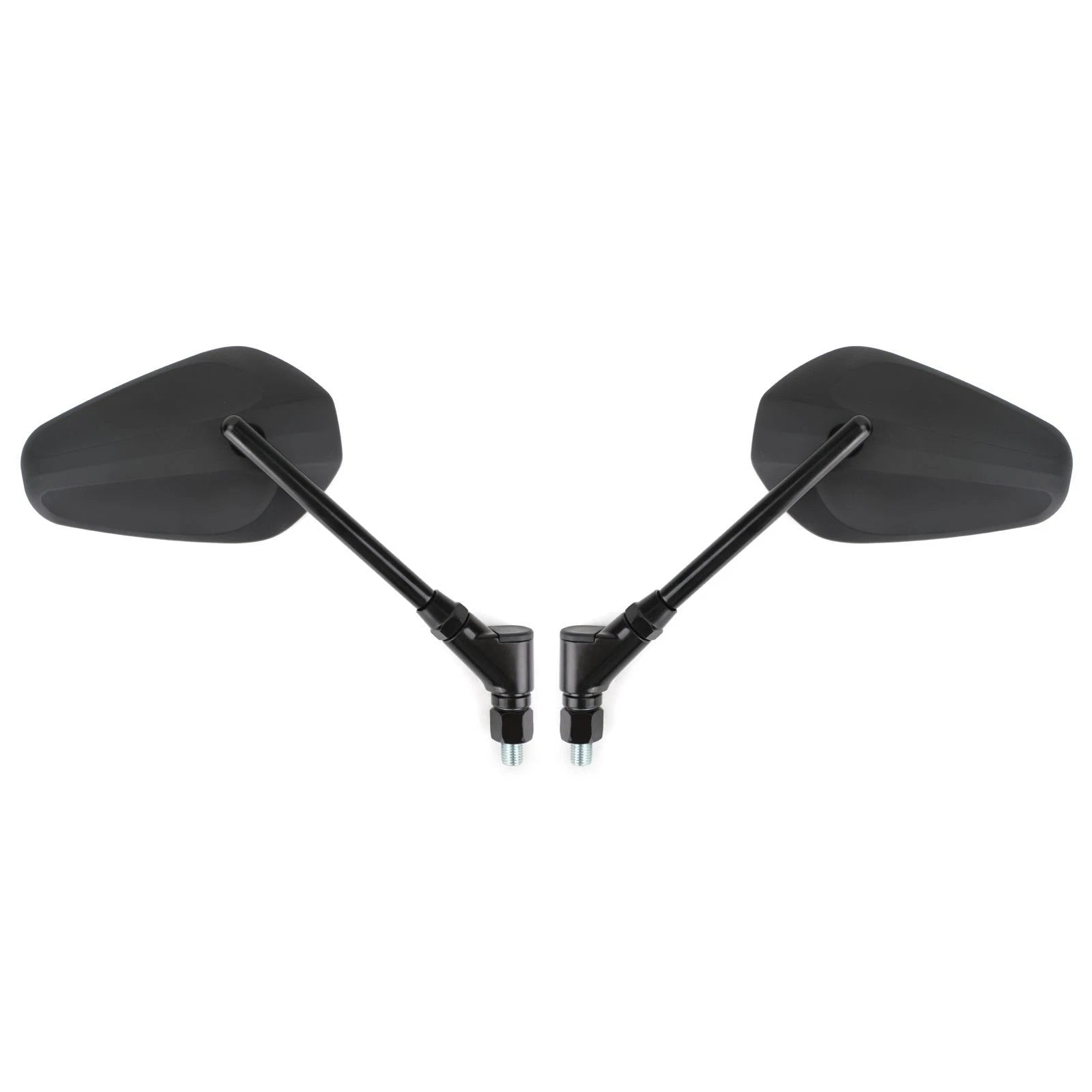 Set of 2 Black Rearview Side Mirrors M10 10mm for Motorcycle Cruiser Chopper