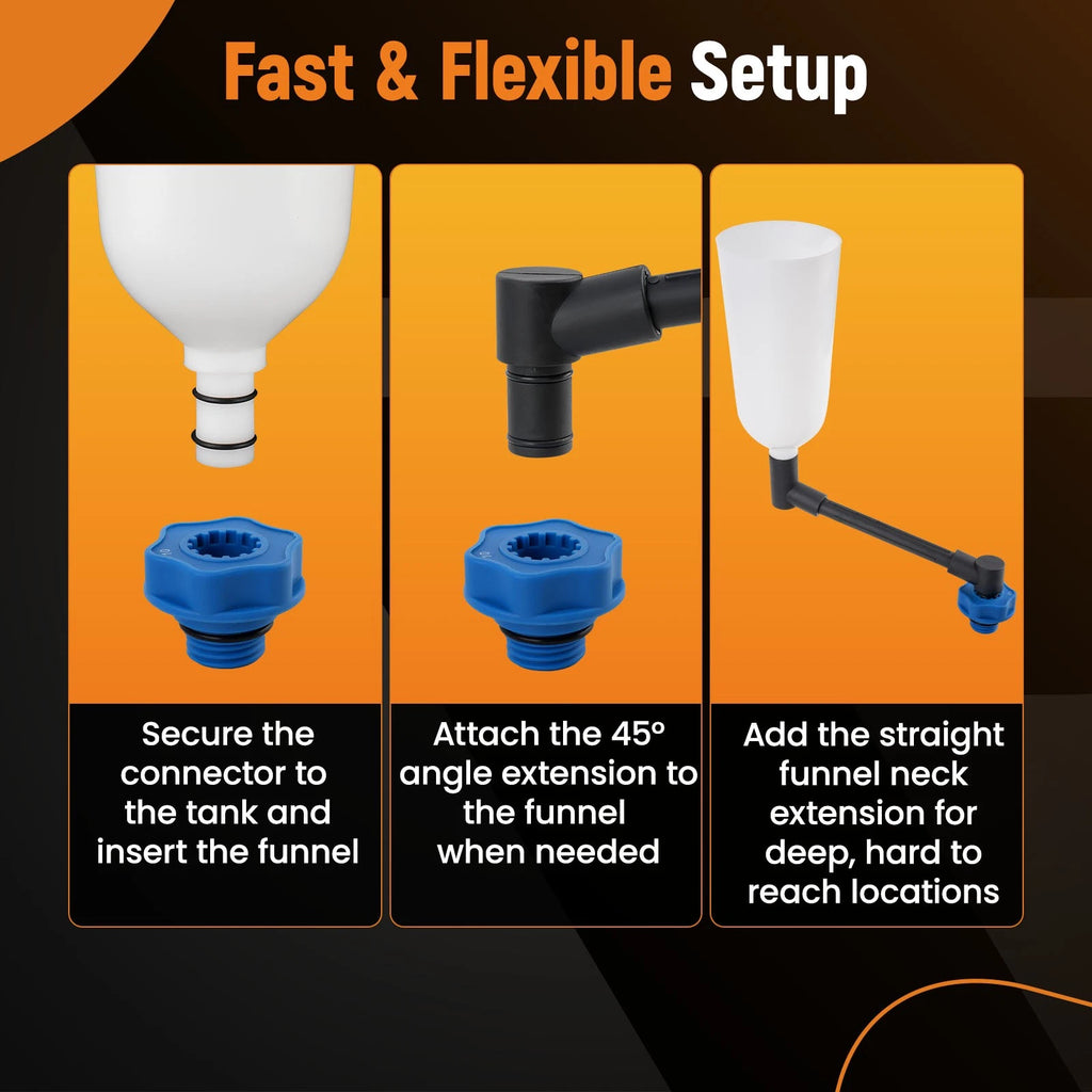 Oil Funnel Set with 15 Adapters for Engine Oil Change