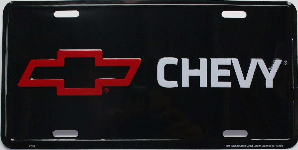 License Plate Tag for Chevy Silverado 2500HD Duramax (2001–2019) - Black Bow Tie