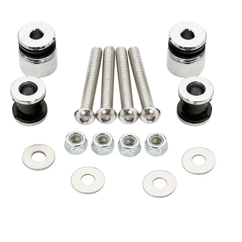 Chrome Sissy Bar Docking Hardware Kit for Harley Softail Fatboy (2000 - 2017)