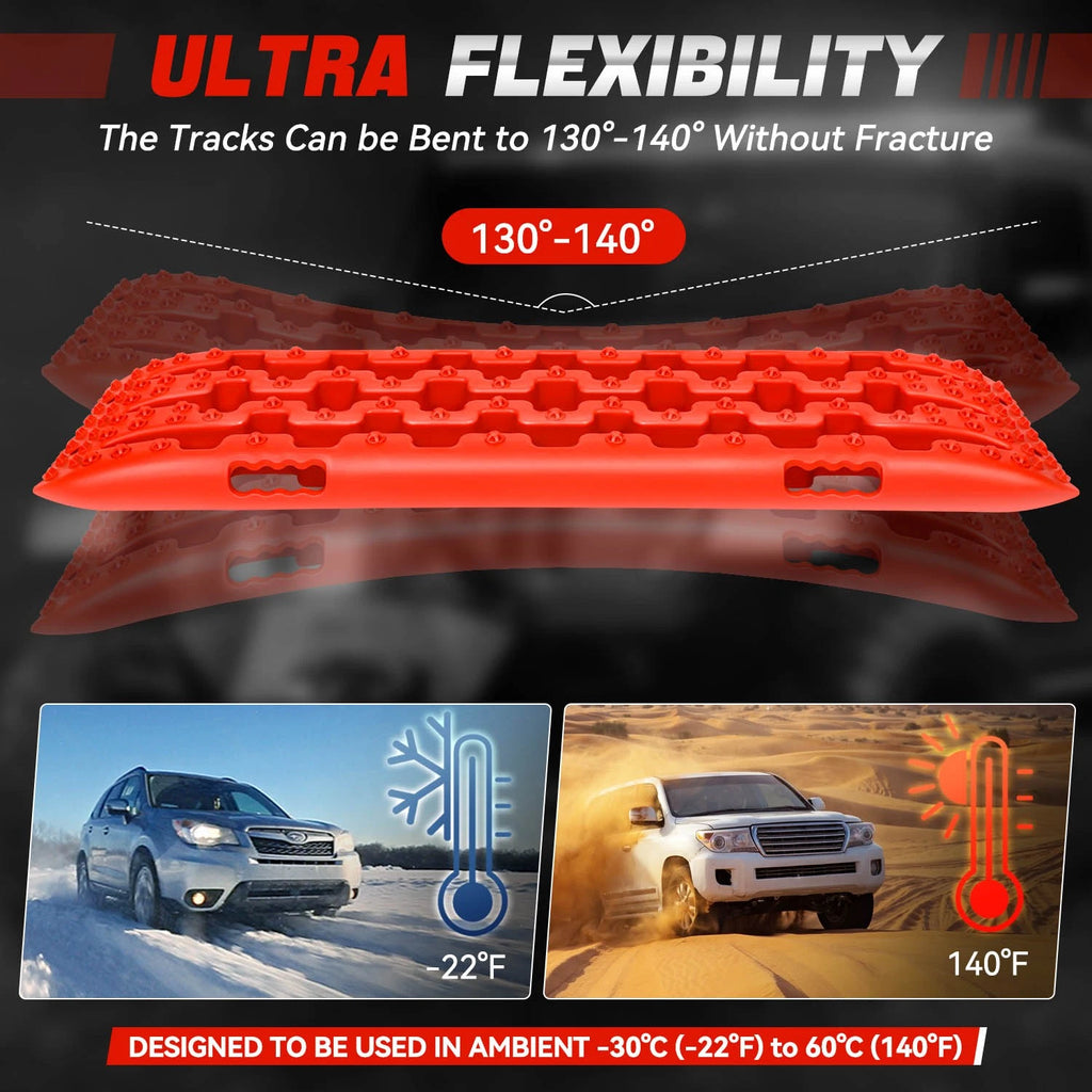 2 Pc Sand Snow Recovery Tracks Traction Boards for Cars Trucks (10 Ton)