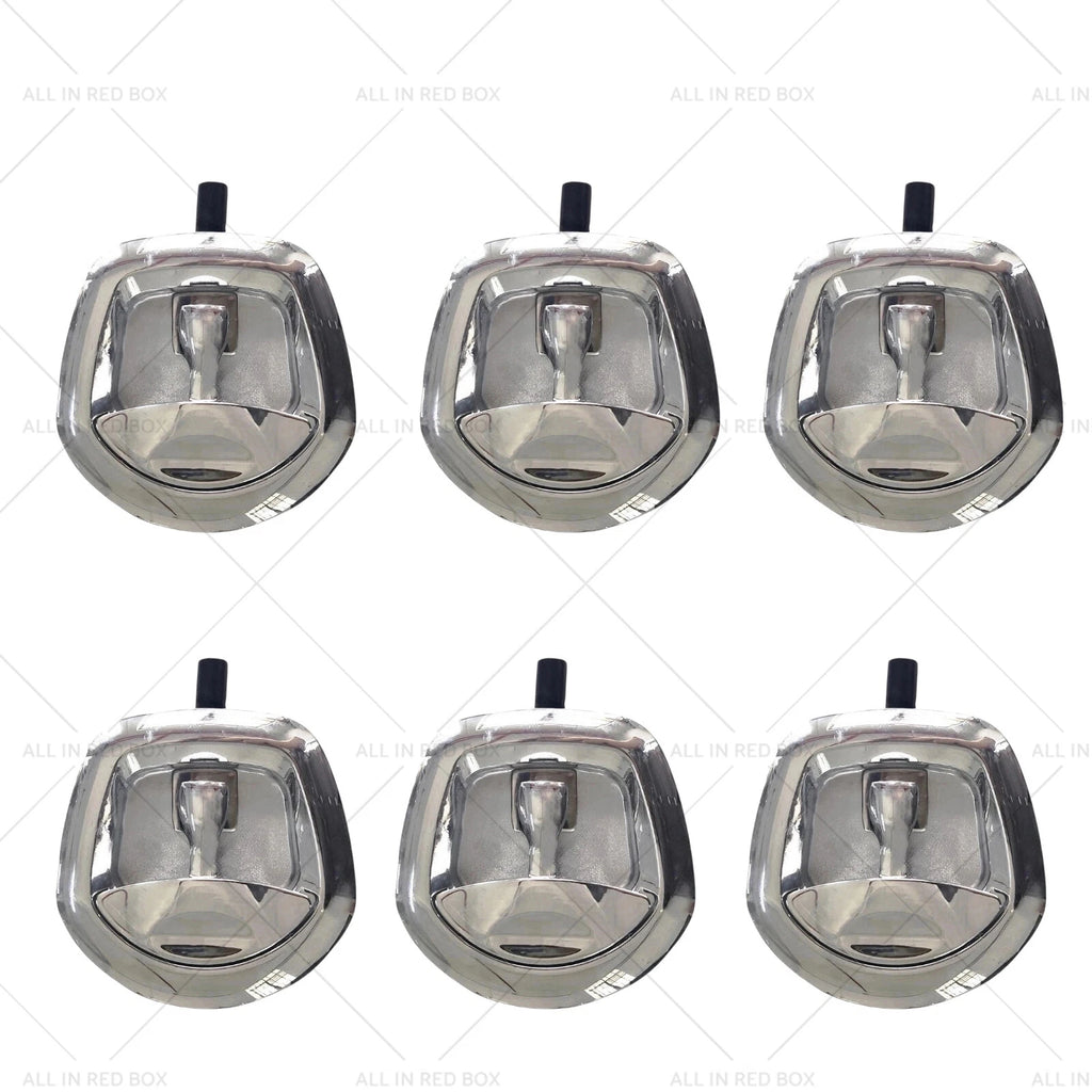 Set of 6 Chrome Power Operated Recessed Folding T-Lock Handles for Toolbox