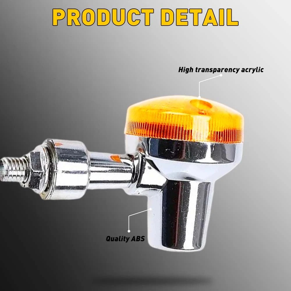 Set of 4 Chrome 12V Amber Turn Signal Indicator Lights for Universal Motorcycle