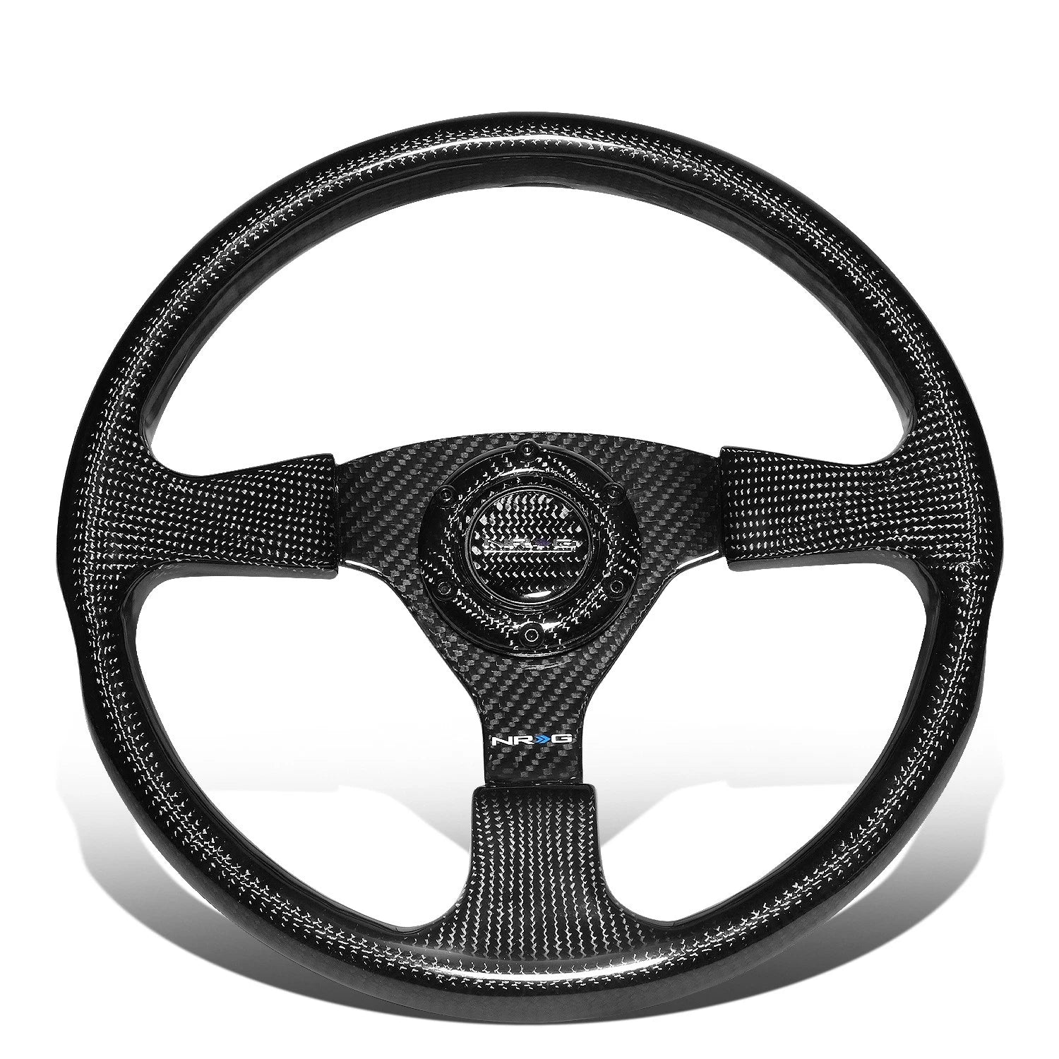 NRG ST-012CF 350mm Flat Dish 3-Spoke Carbon Fiber Steering Wheel for Universal