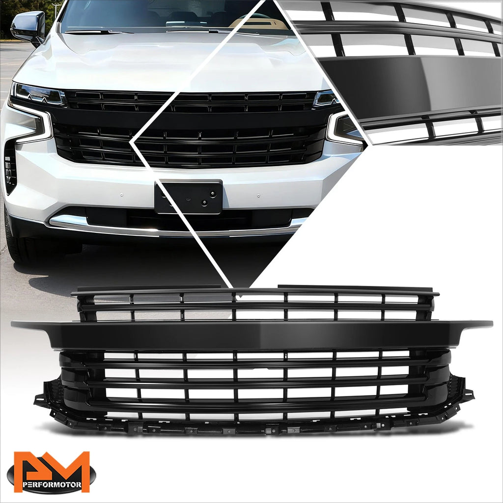 Badgeless Horizontal Slat Front Grille for Chevrolet Suburban Tahoe (2021–2024)