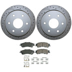 Rear Brake Kit with Drilled 325mm Rotors & Akebono ProACT Pads for Chevy GMC