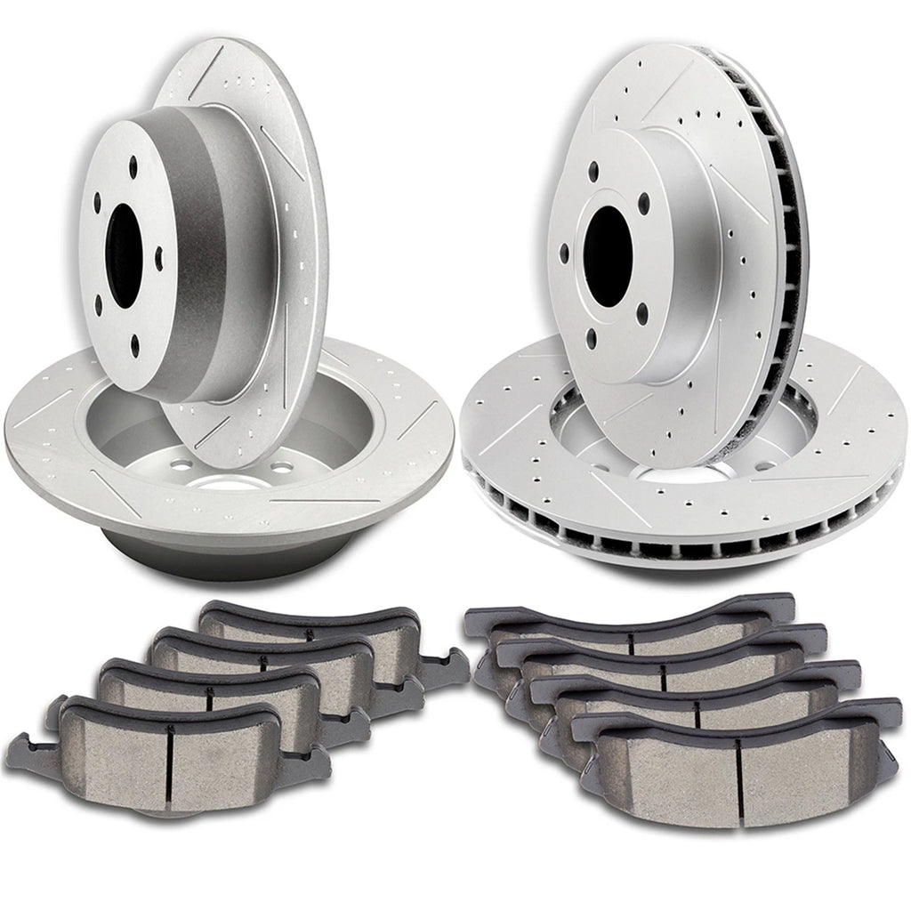 Set of 4 Rotors + Ceramic Brake Pads for Jeep Grand Cherokee (1999–2004)