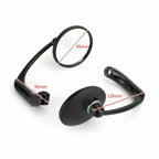 Pair of L-Bar Round Rear View Mirrors for Universal Motorcycle (8/10mm)