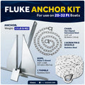 Boat Anchor Kit with 1/4" x 6' Chain & 3/8" x 100' Rope