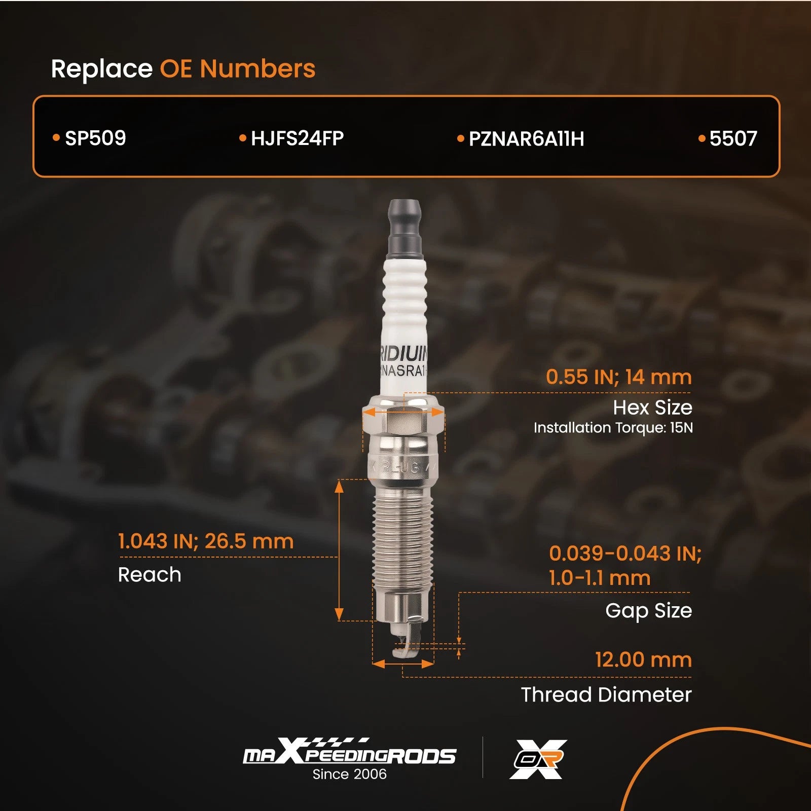 Iridium Spark Plugs for Ford Explorer Sport Trac 4.6L (2008–2010) SP509 HJFS24FP