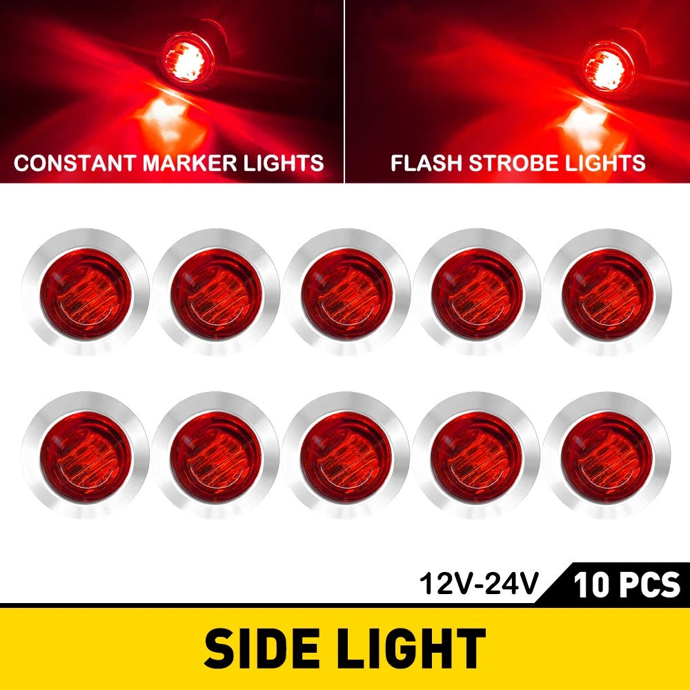 Set of 10 LED Marker Lights for Truck Trailer (Universal)