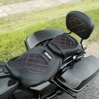 Rider Passenger Seat & Backrest Pad for Harley Touring Street Road Glide (2009–2023)