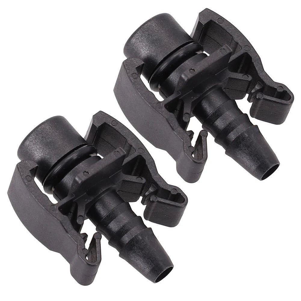 Set of 2 Black ABS Expansion Tank Hose Connectors for Car Cooling Systems