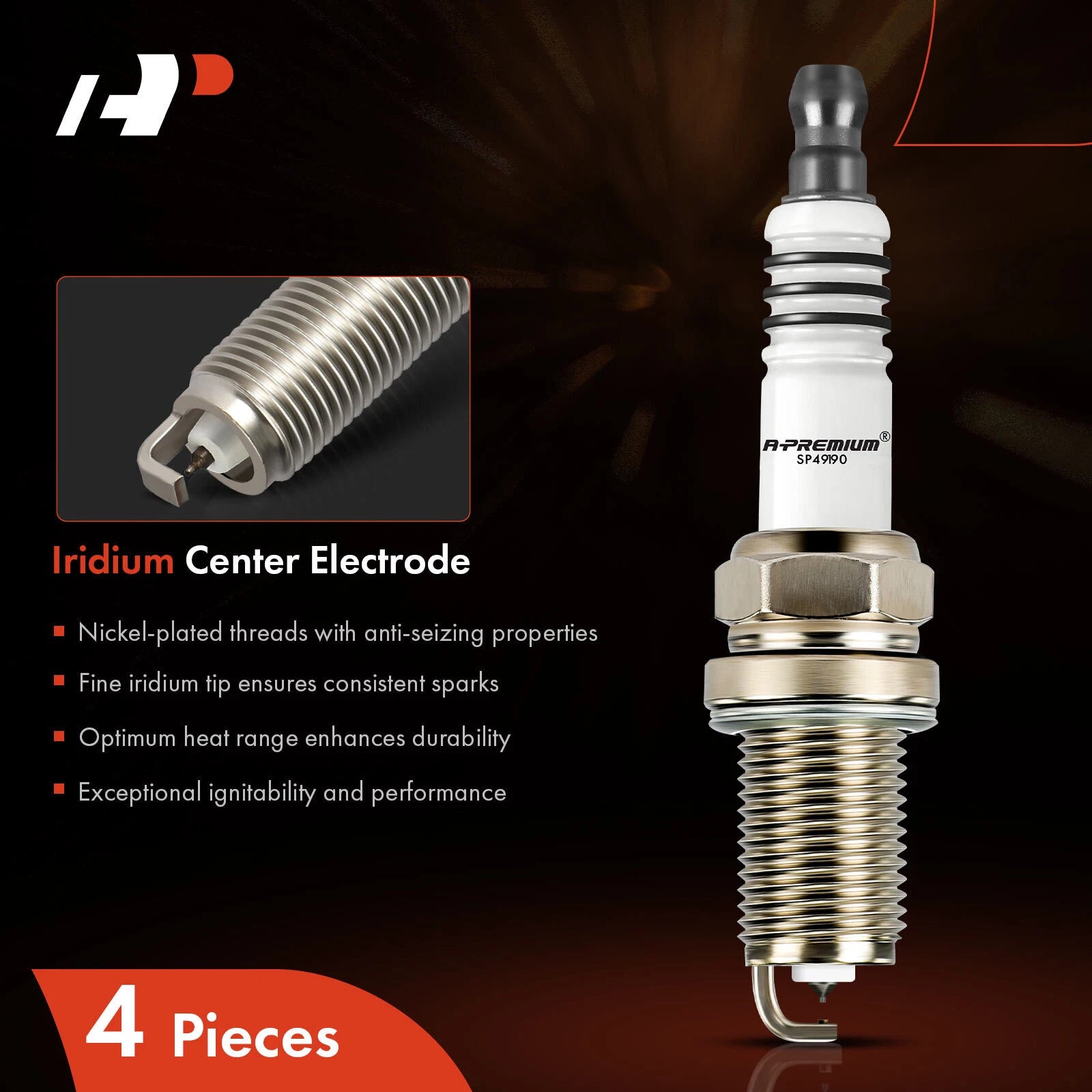 Set of 4 Iridium Platinum Spark Plugs for Honda Civic (1988–1991)