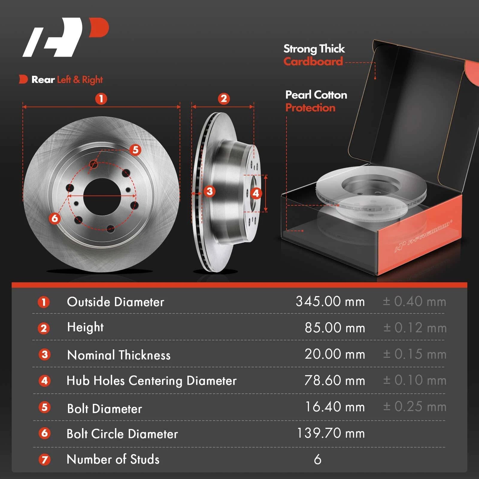 Rear Disc Brake Rotors & Ceramic Pads for Chevy Silverado 1500 (2019)