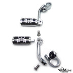 Chrome Foot Peg Kit for Harley Fat Boy (1990–2023) - 5" Pirate Skull