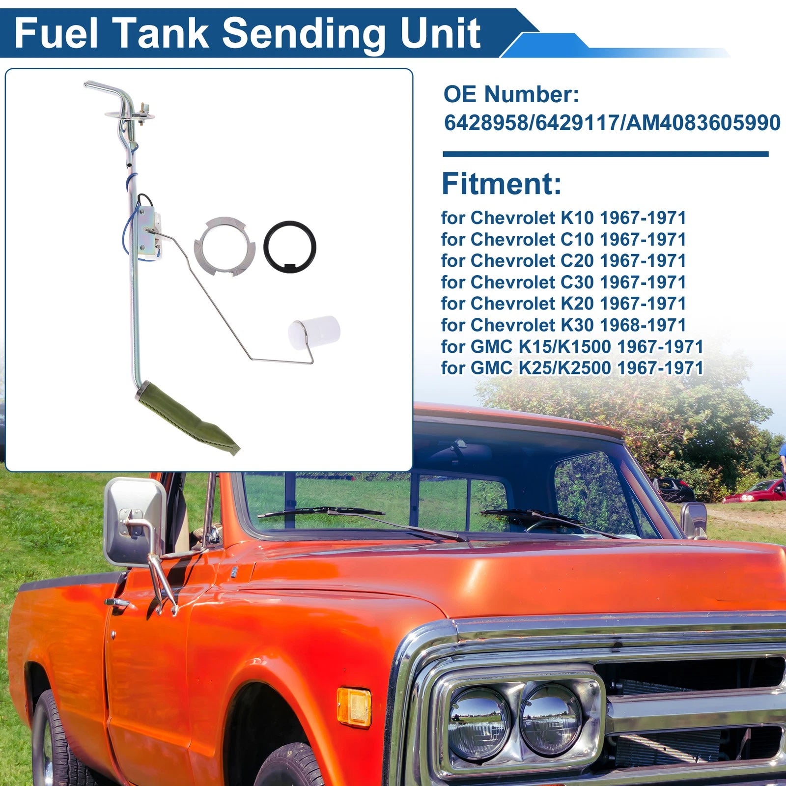 Fuel Level Sending Unit Module for Chevrolet K10 (1967–1971) No. 6428958/6429117