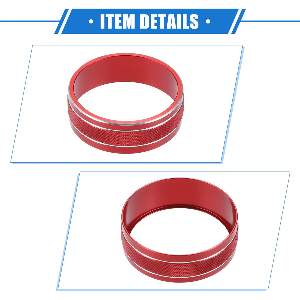 3pcs AC Switch Knob Cover Ring for Jeep Wrangler JK JKU (2011–2018) Red