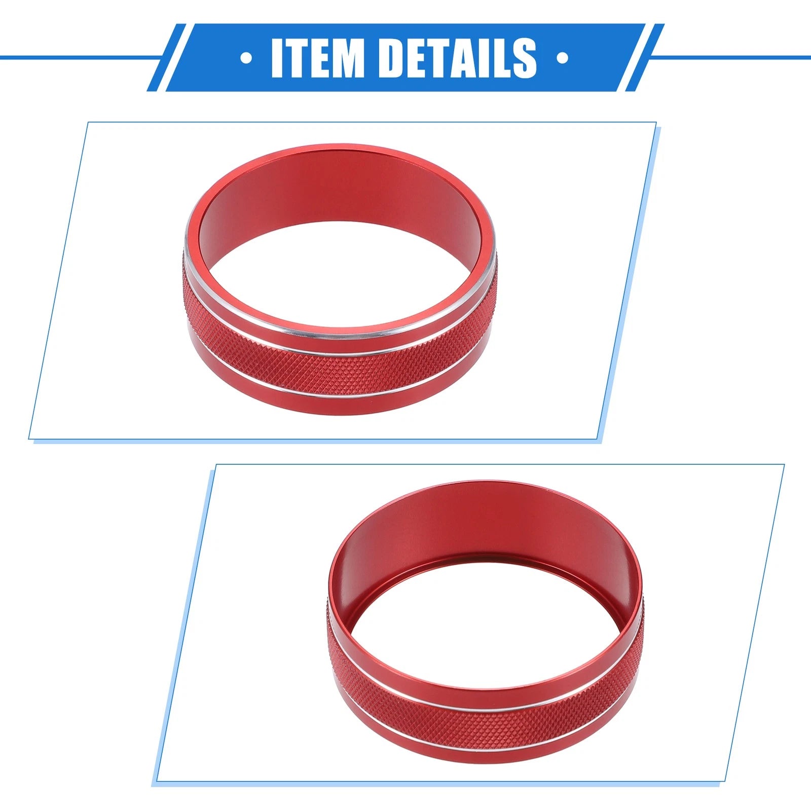 3pcs AC Switch Knob Cover Ring for Jeep Wrangler JK JKU (2011–2018) Red