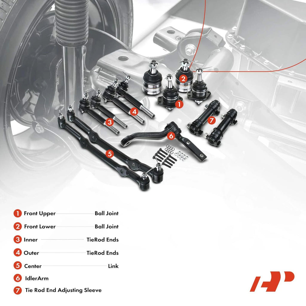 Set of 13 Idler Arm & Tie Rod Ends for Chevrolet S10 Blazer GMC S15 Jimmy