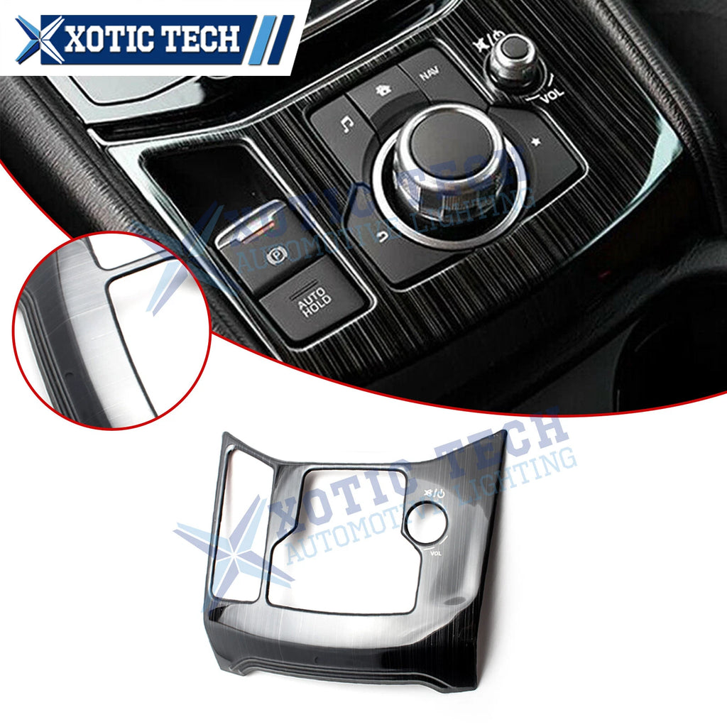 Black Stainless Titanium Inner Gear Shift Media Panel Cover for Mazda CX-5 (2017–2025)